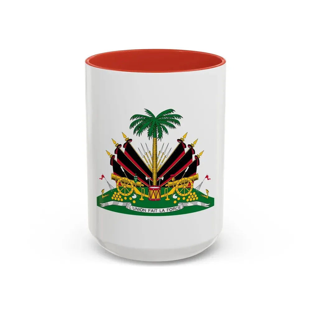Coat of arms of Haiti (1964-1986) - Accent Coffee Mug 15oz Red - Go Mug Yourself