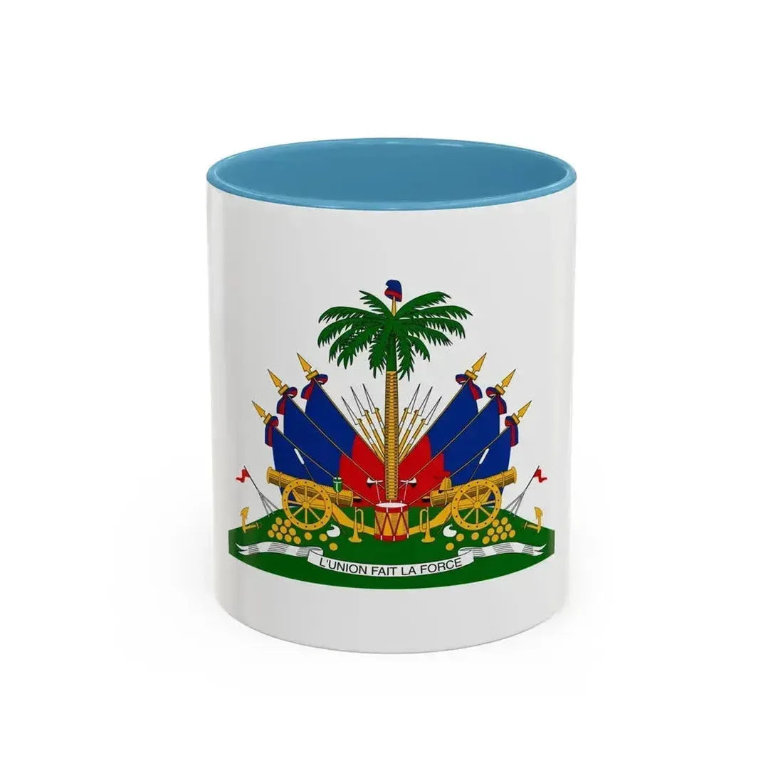 Coat of arms of Haiti - Accent Coffee Mug 11oz Light Blue - Go Mug Yourself