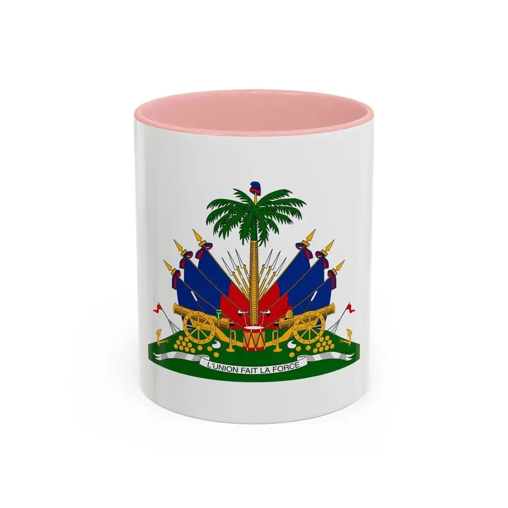 Coat of arms of Haiti - Accent Coffee Mug 11oz Pink - Go Mug Yourself