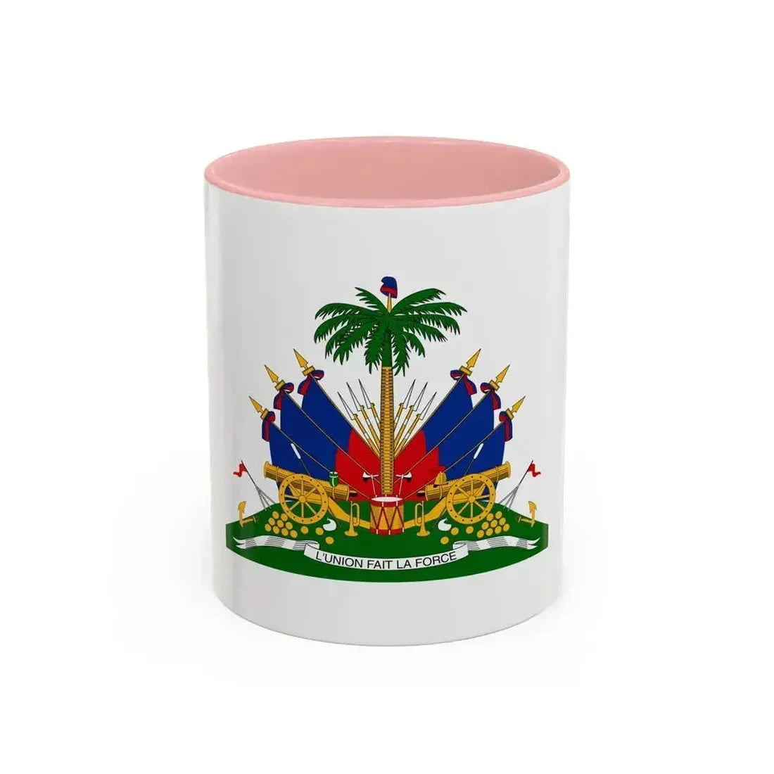 Coat of arms of Haiti - Accent Coffee Mug 11oz Pink - Go Mug Yourself