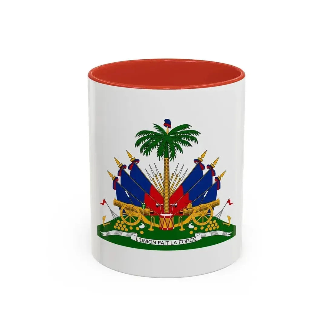 Coat of arms of Haiti - Accent Coffee Mug 11oz Red - Go Mug Yourself