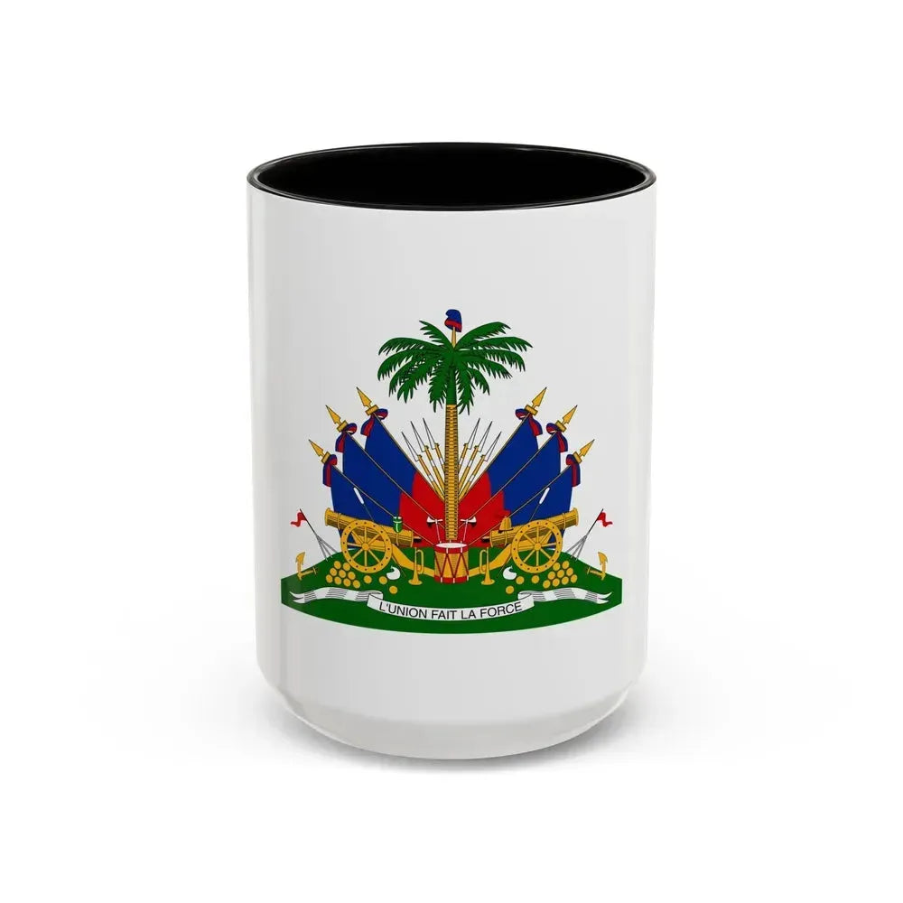 Coat of arms of Haiti - Accent Coffee Mug 15oz Black - Go Mug Yourself