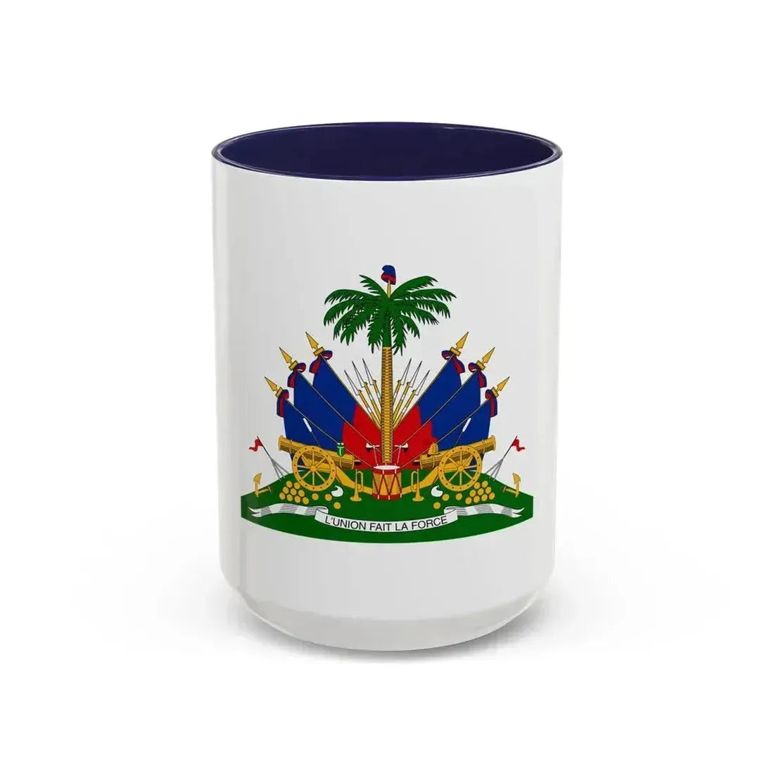 Coat of arms of Haiti - Accent Coffee Mug 15oz Navy - Go Mug Yourself