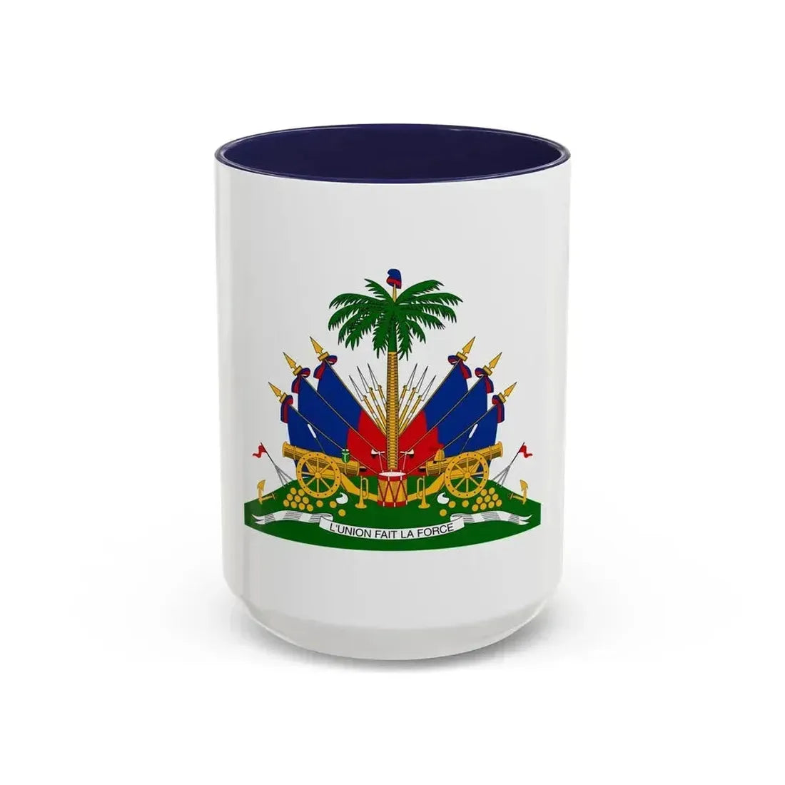 Coat of arms of Haiti - Accent Coffee Mug 15oz Navy - Go Mug Yourself