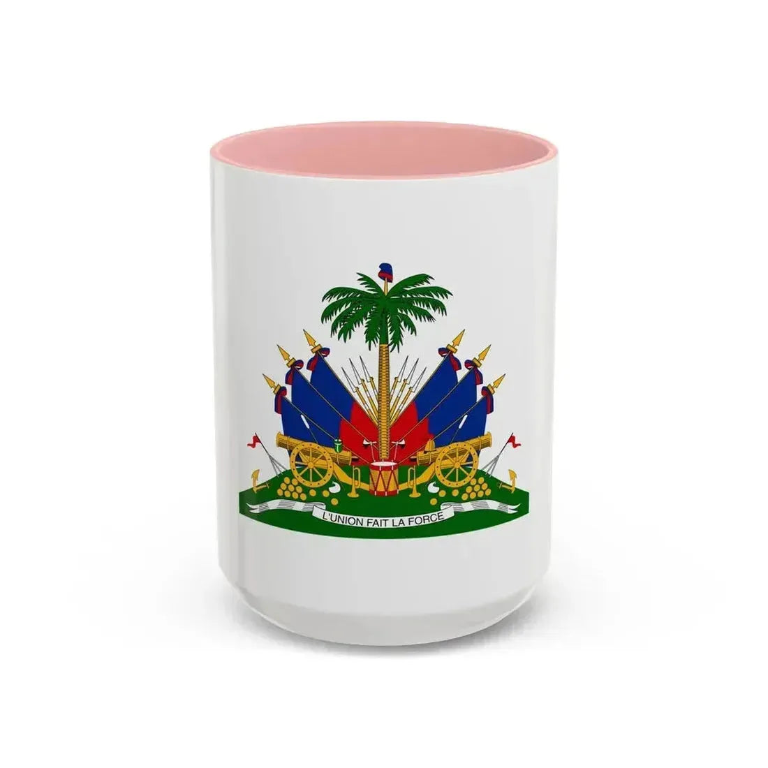Coat of arms of Haiti - Accent Coffee Mug 15oz Pink - Go Mug Yourself