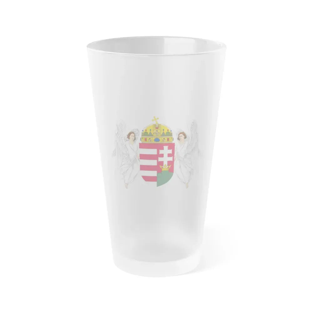 Coat of arms of Hungary (1915-1918, 1919-1946) - Frosted Pint Glass 16oz Default Title - Go Mug Yourself