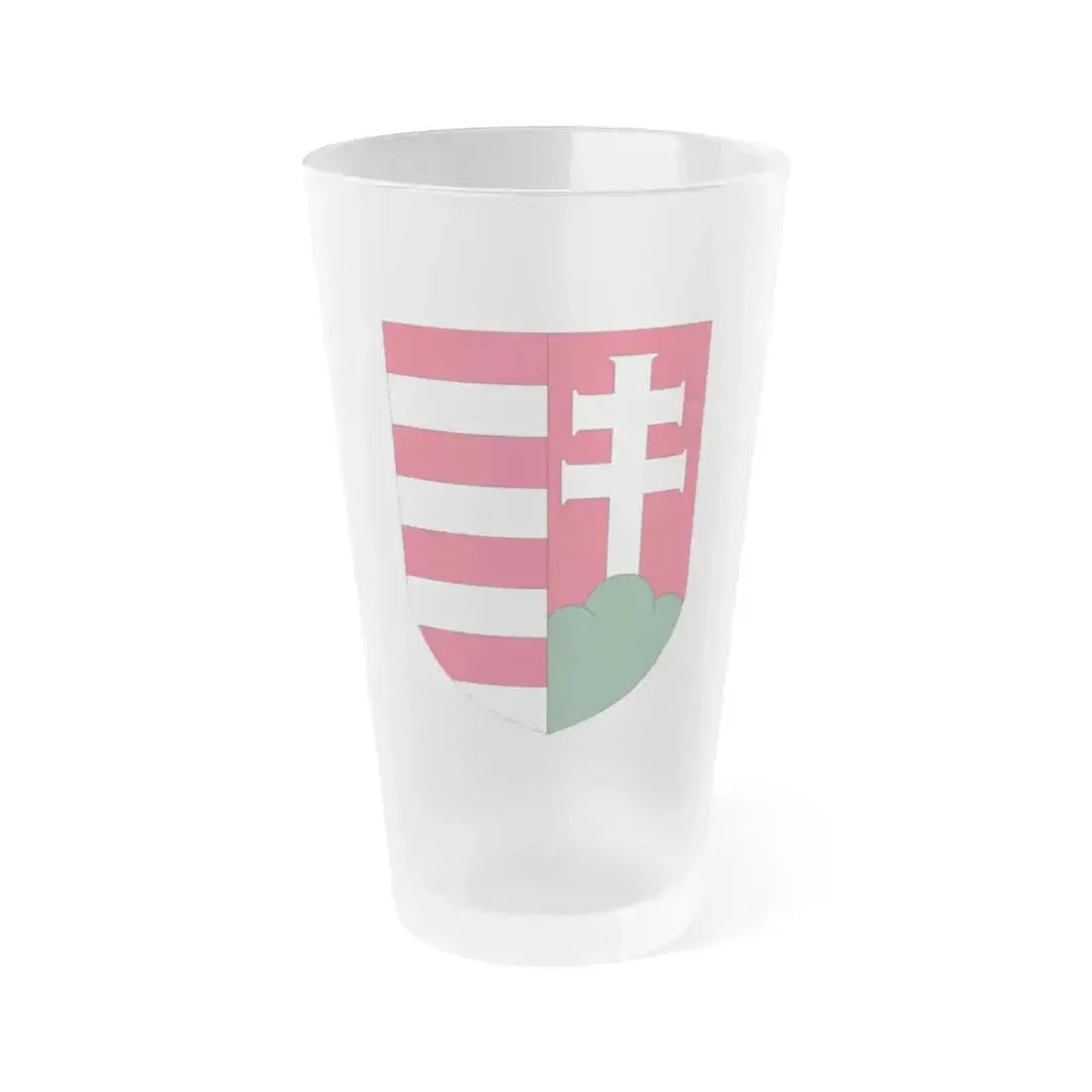 Coat of arms of Hungary (1918-1919) - Frosted Pint Glass 16oz 16oz Frosted - Go Mug Yourself