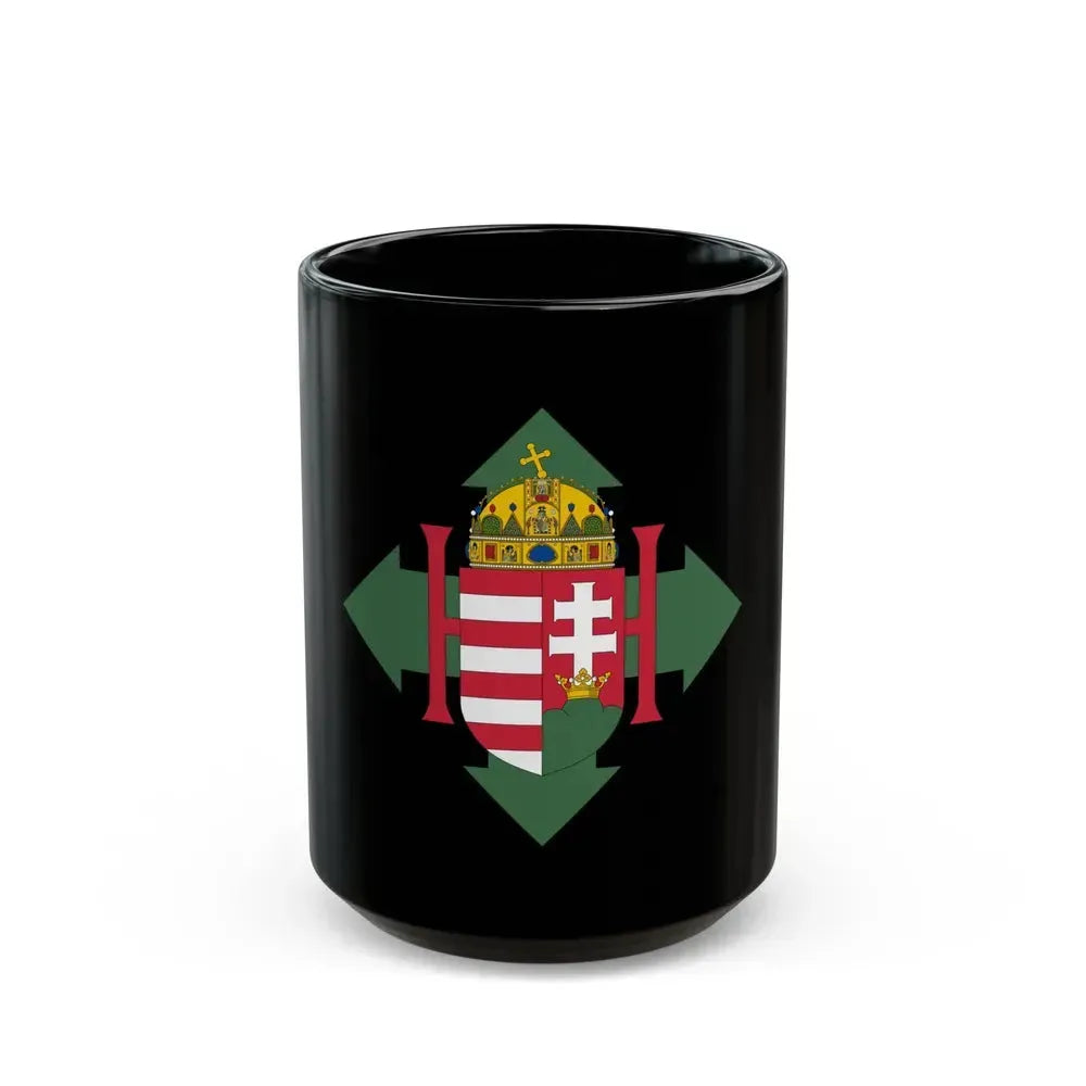 Coat of arms of Hungary (1945) - Black Coffee Mug 15oz - Go Mug Yourself