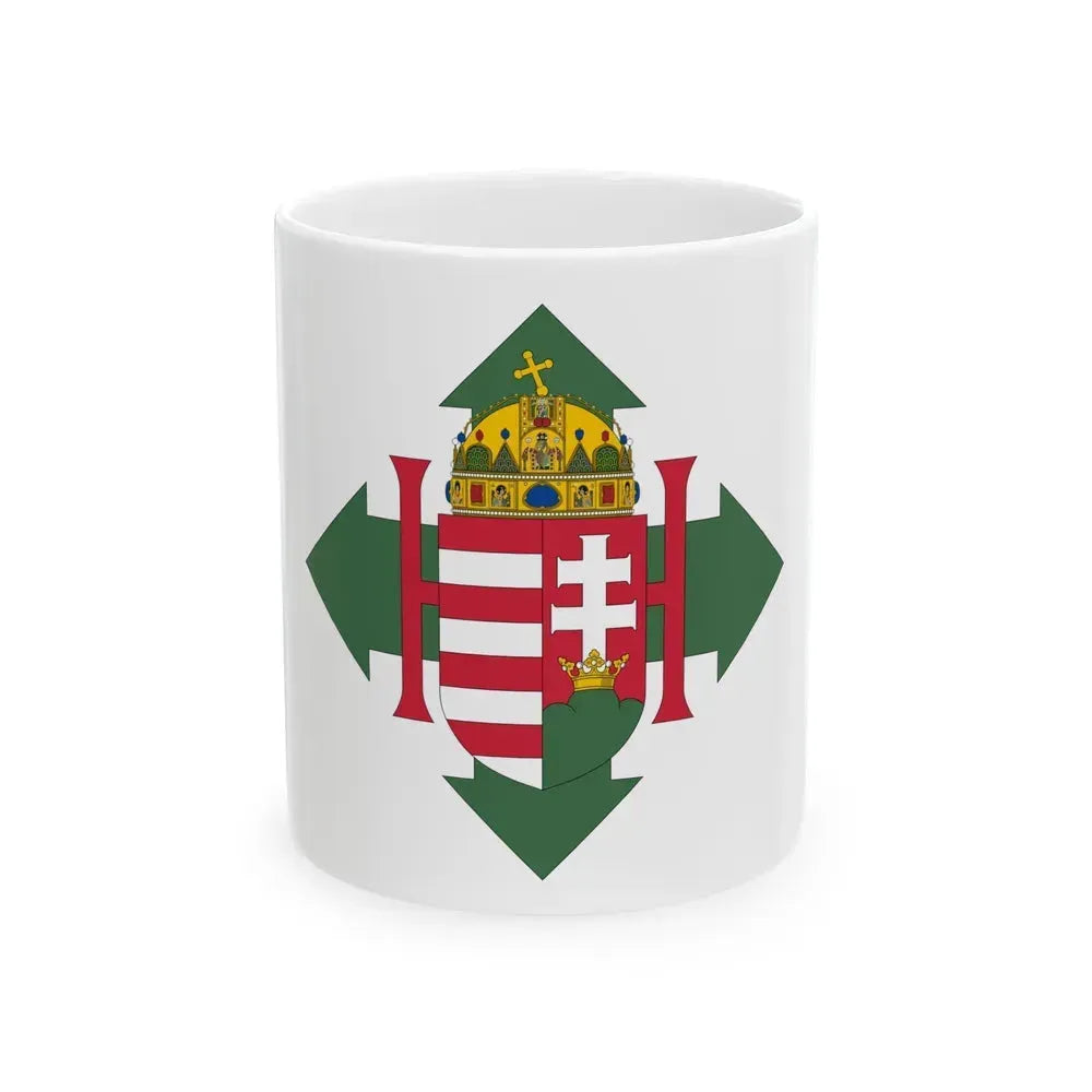 Coat of arms of Hungary (1945) - White Coffee Mug 11oz - Go Mug Yourself