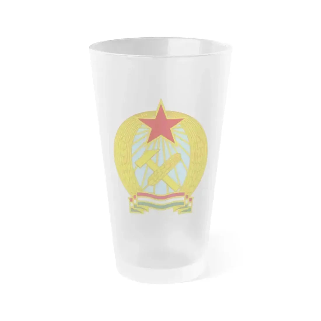 Coat of arms of Hungary (1949-1956) - Frosted Pint Glass 16oz 16oz Frosted - Go Mug Yourself