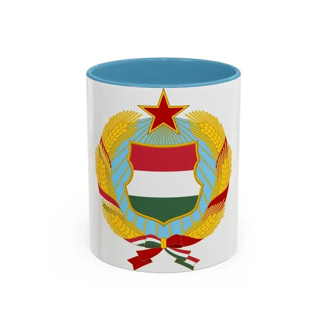 Coat of arms of Hungary (1957-1990) - Accent Coffee Mug 11oz Light Blue - Go Mug Yourself