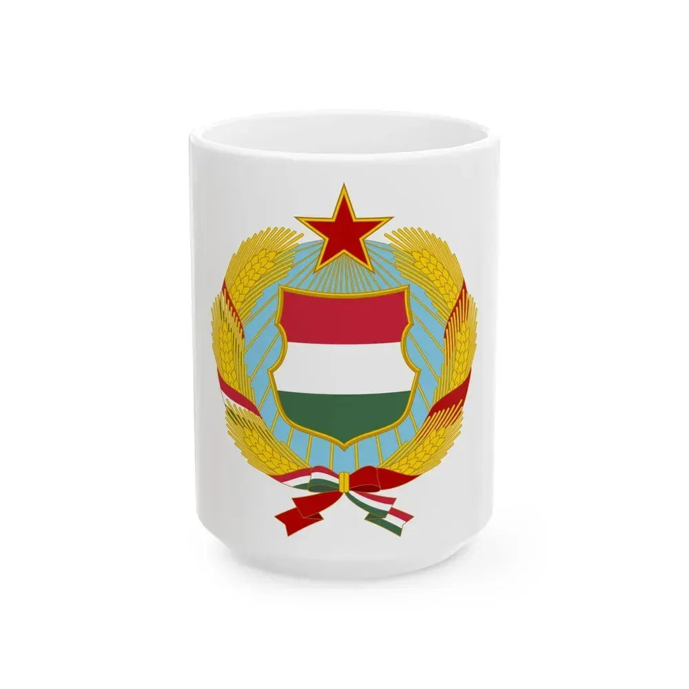 Coat of arms of Hungary (1957-1990) - White Coffee Mug 15oz - Go Mug Yourself