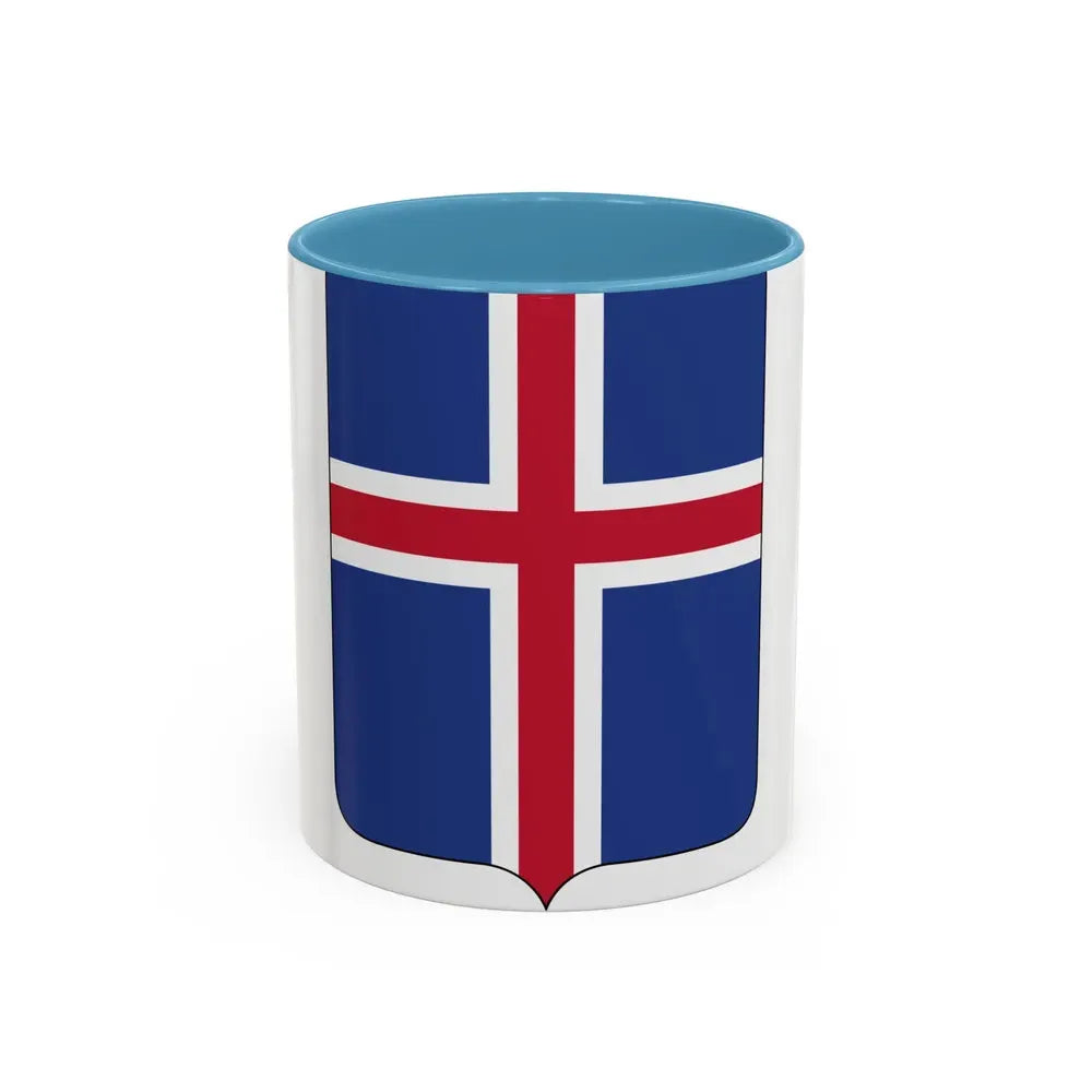 Coat of arms of Iceland 2 - Accent Coffee Mug 11oz Light Blue - Go Mug Yourself