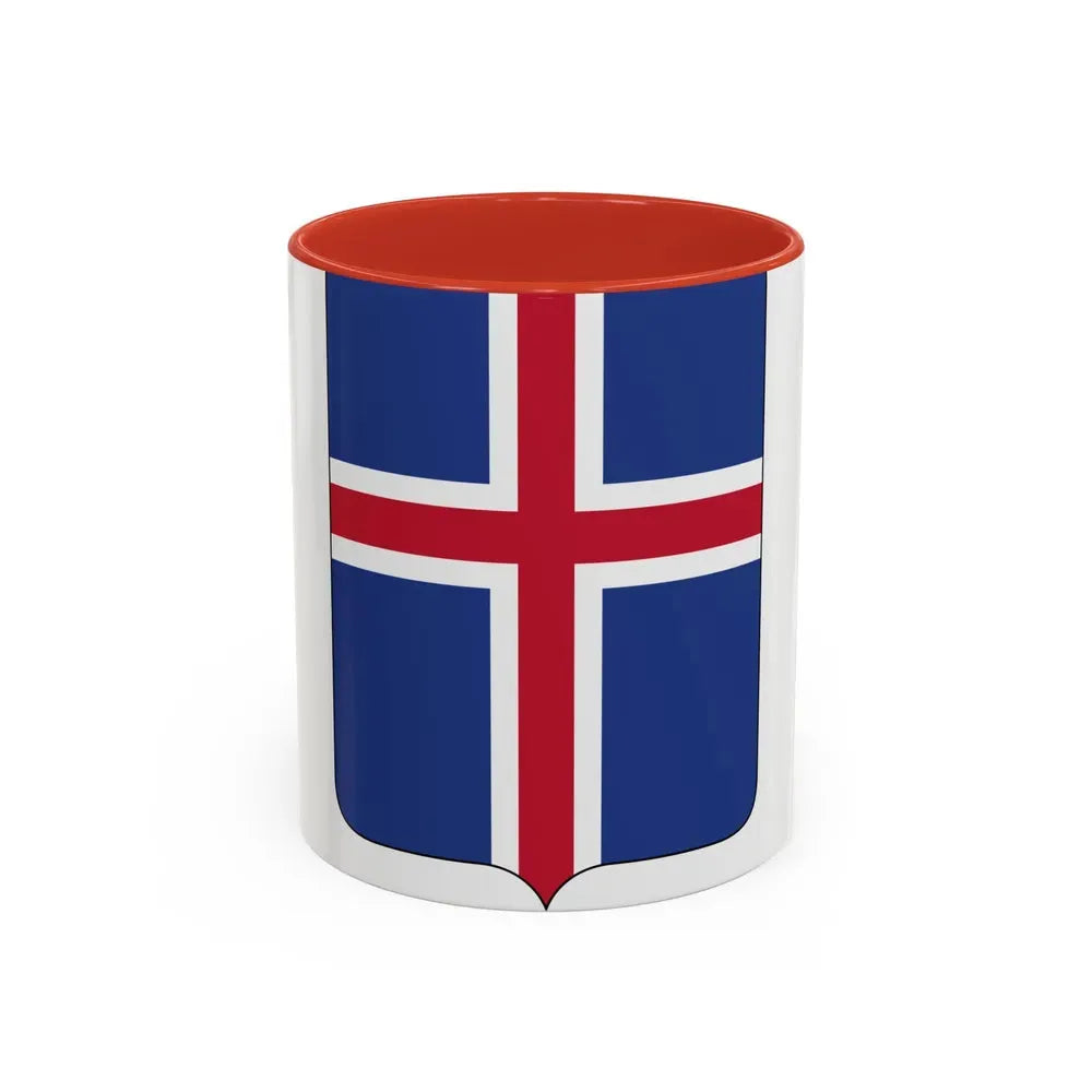 Coat of arms of Iceland 2 - Accent Coffee Mug 11oz Red - Go Mug Yourself
