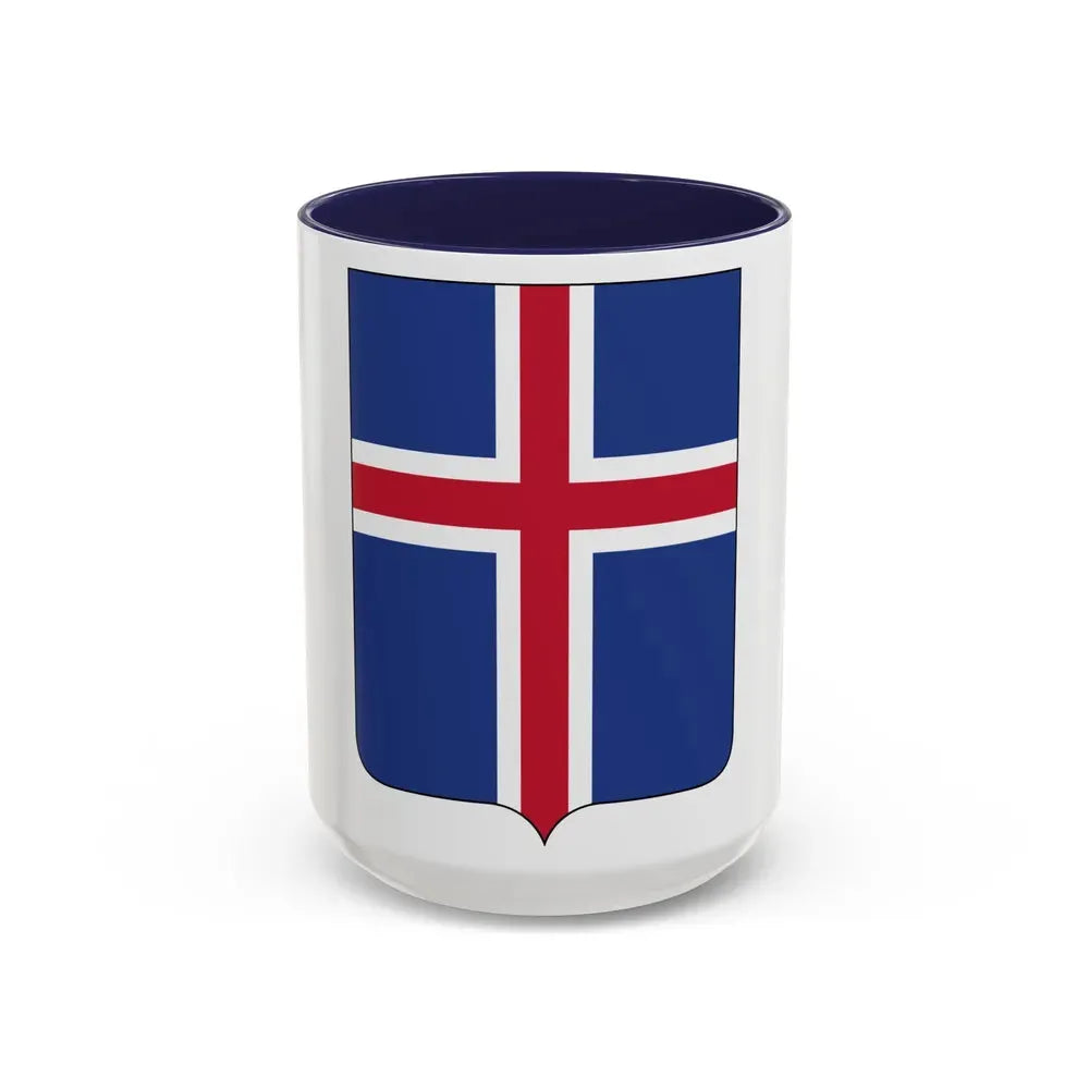 Coat of arms of Iceland 2 - Accent Coffee Mug 15oz Navy - Go Mug Yourself