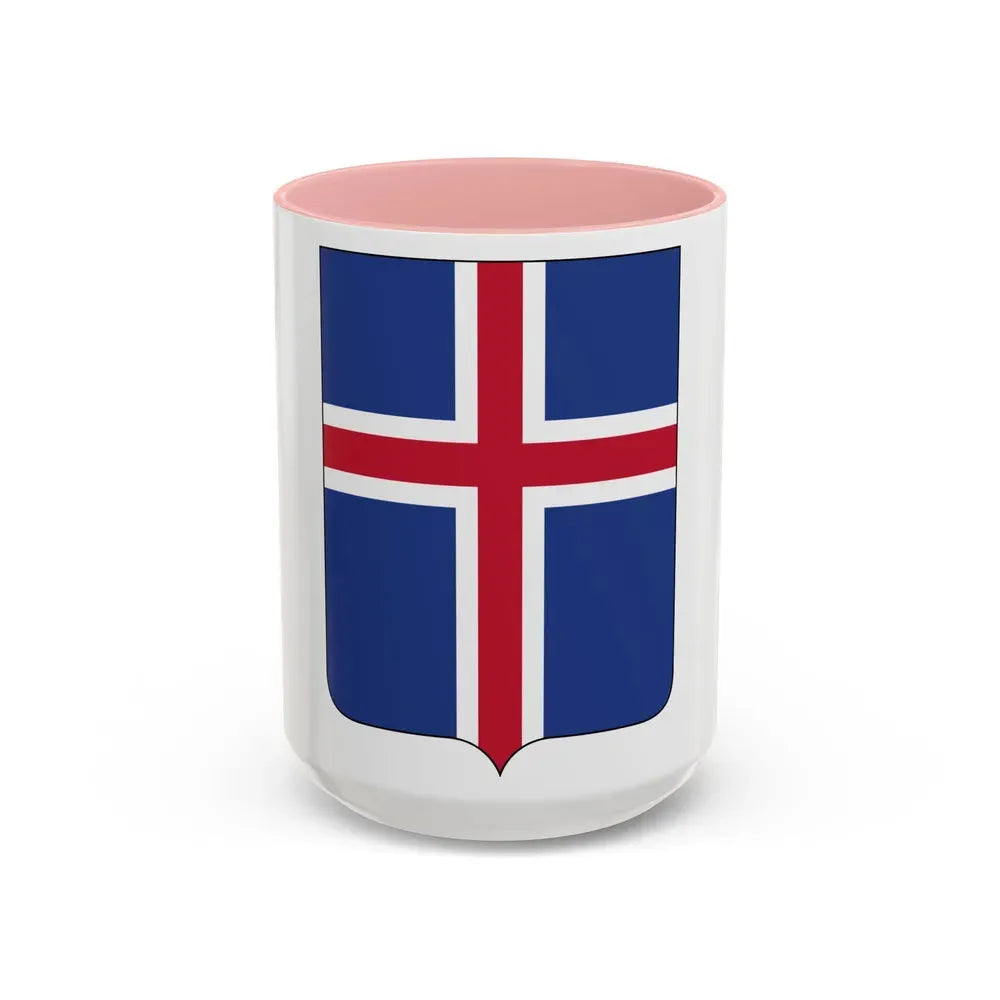 Coat of arms of Iceland 2 - Accent Coffee Mug 15oz Pink - Go Mug Yourself