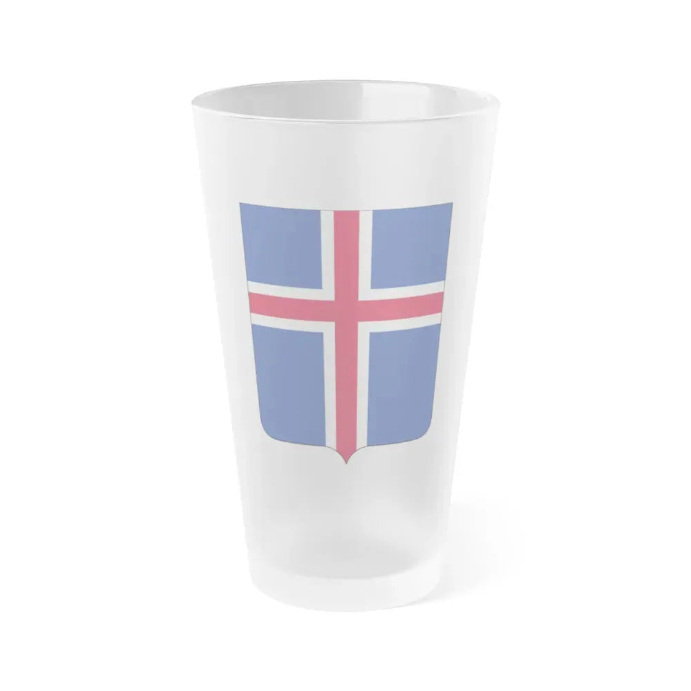 Coat of arms of Iceland 2 - Frosted Pint Glass 16oz Default Title - Go Mug Yourself