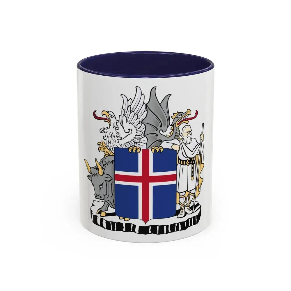 Coat of arms of Iceland - Accent Coffee Mug 11oz Navy - Go Mug Yourself