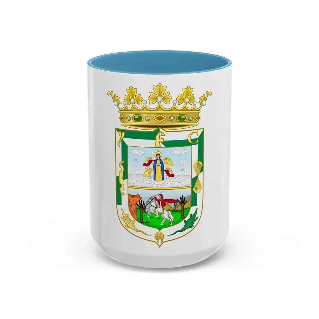 Coat of Arms of Isla Fernandina (Cuba) - Accent Coffee Mug 15oz Light Blue - Go Mug Yourself