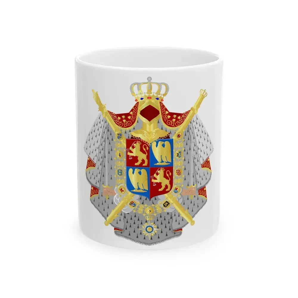 Coat of arms of kingdom Holland King Lodewijk 1808 - White Coffee Mug 11oz - Go Mug Yourself