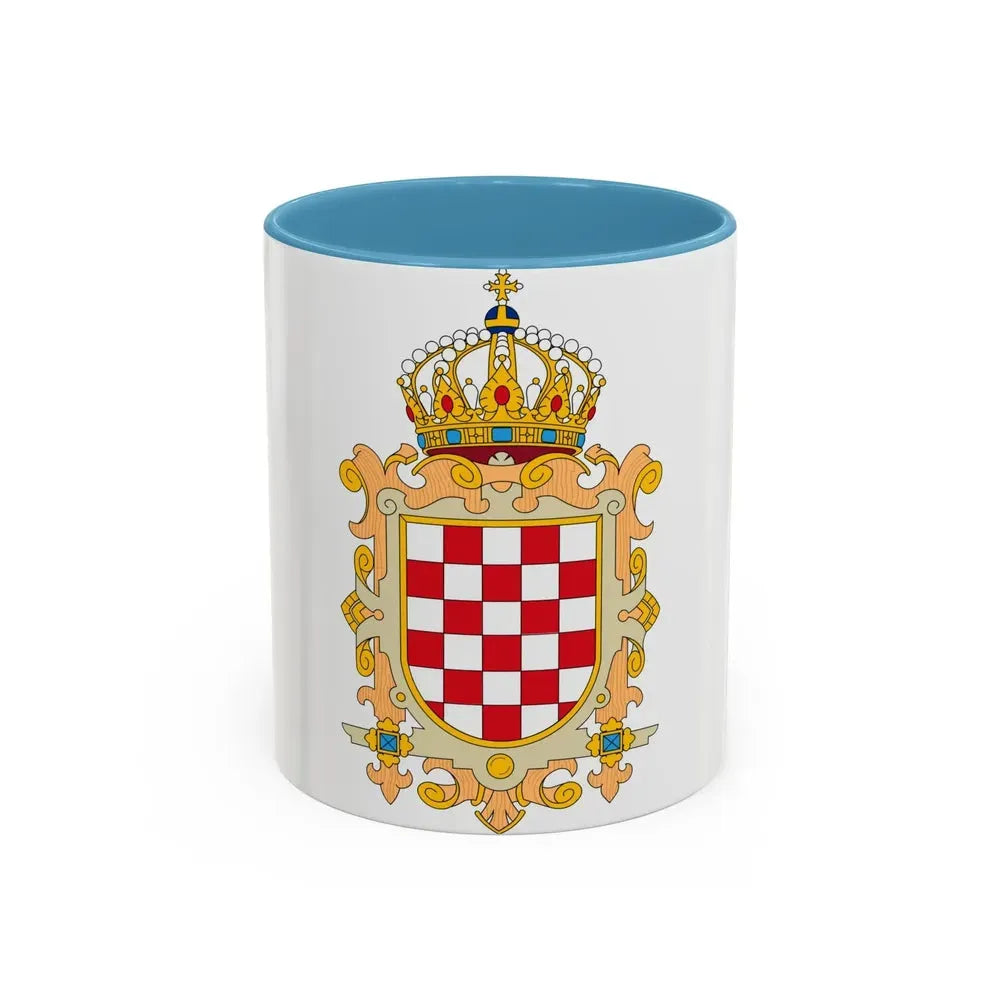 Coat of Arms of Kingdom of Croatia - Accent Coffee Mug 11oz Light Blue - Go Mug Yourself