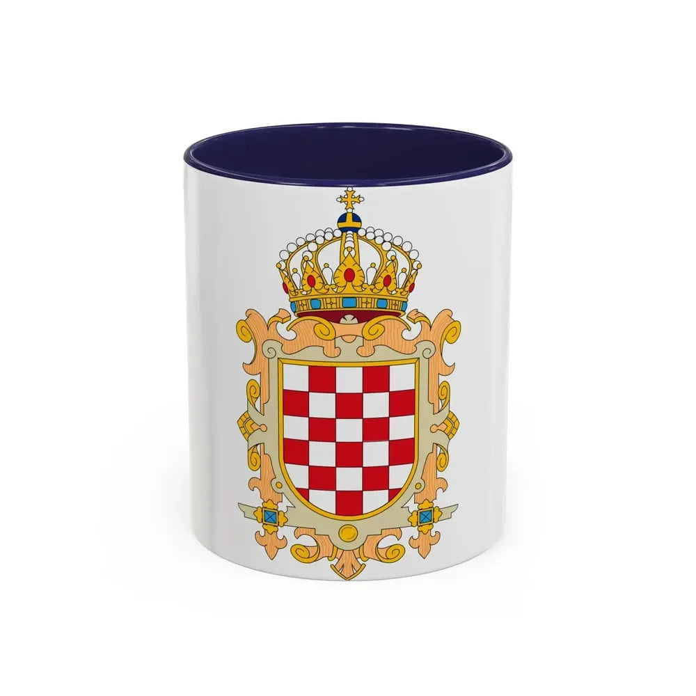 Coat of Arms of Kingdom of Croatia - Accent Coffee Mug 11oz Navy - Go Mug Yourself