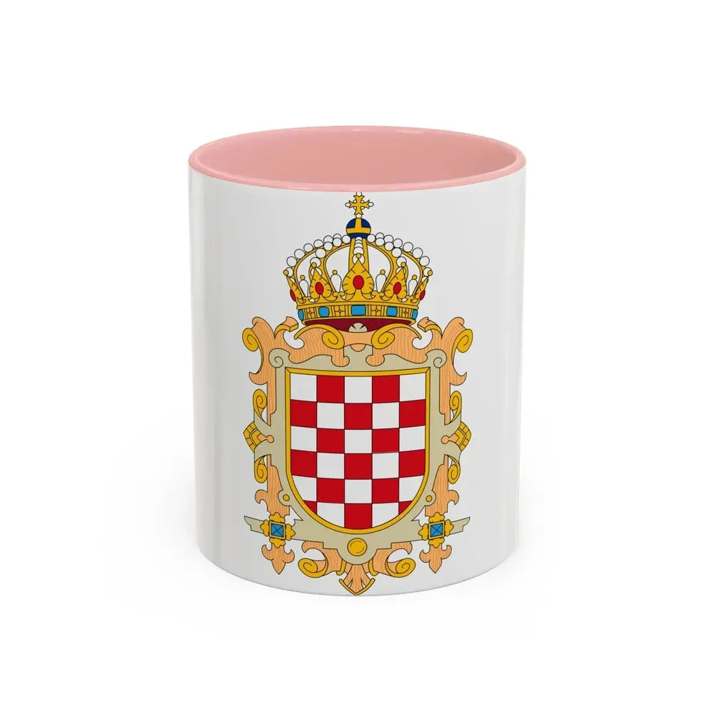 Coat of Arms of Kingdom of Croatia - Accent Coffee Mug 11oz Pink - Go Mug Yourself