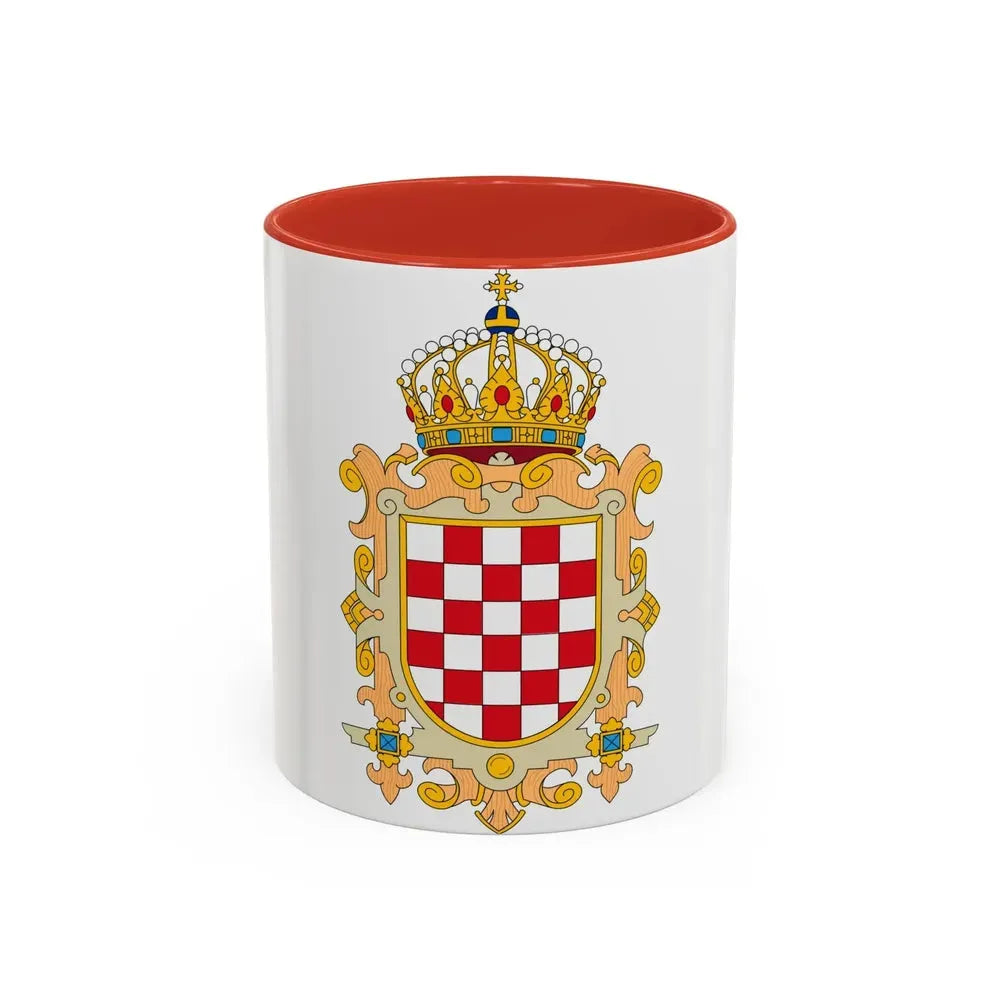 Coat of Arms of Kingdom of Croatia - Accent Coffee Mug 11oz Red - Go Mug Yourself