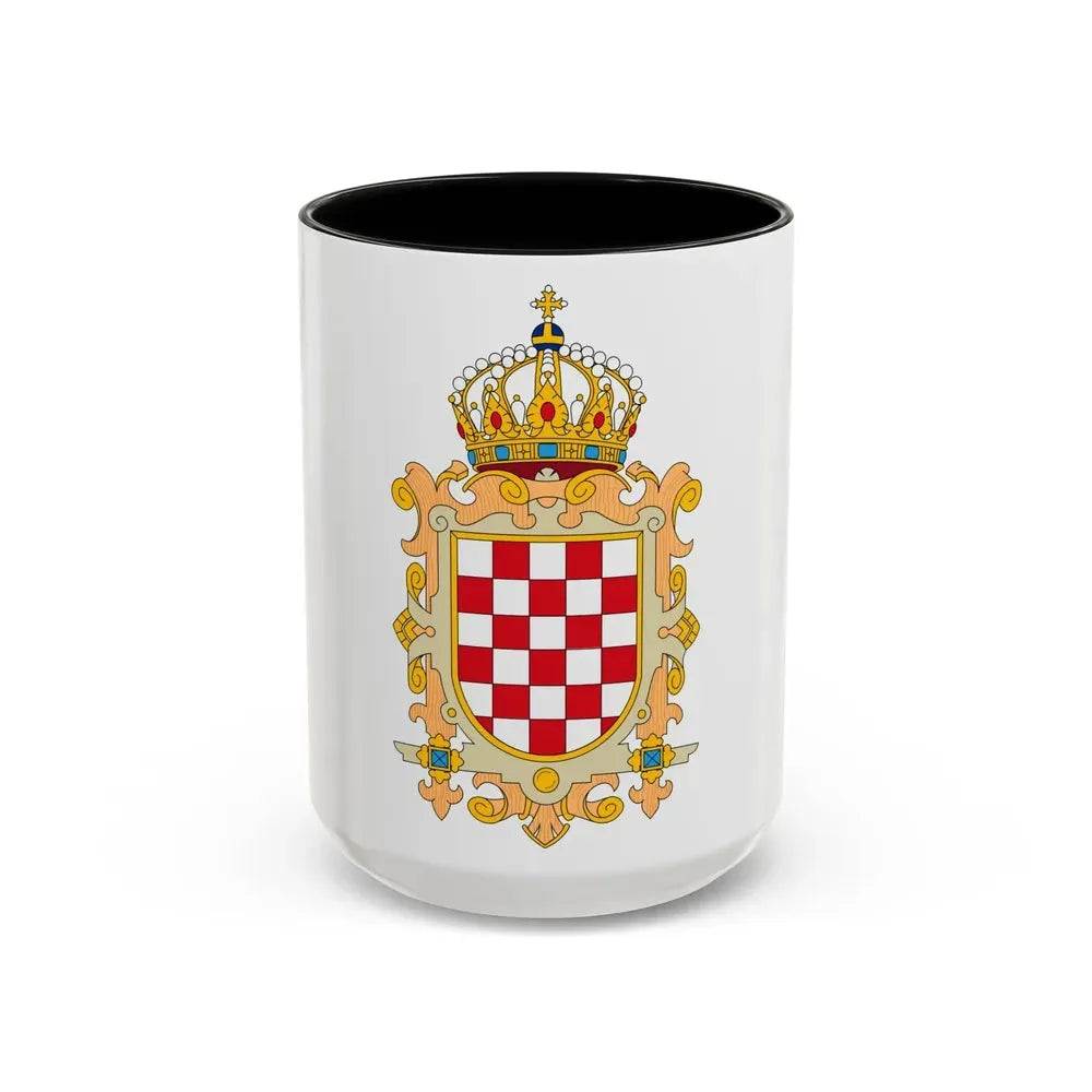 Coat of Arms of Kingdom of Croatia - Accent Coffee Mug 15oz Black - Go Mug Yourself