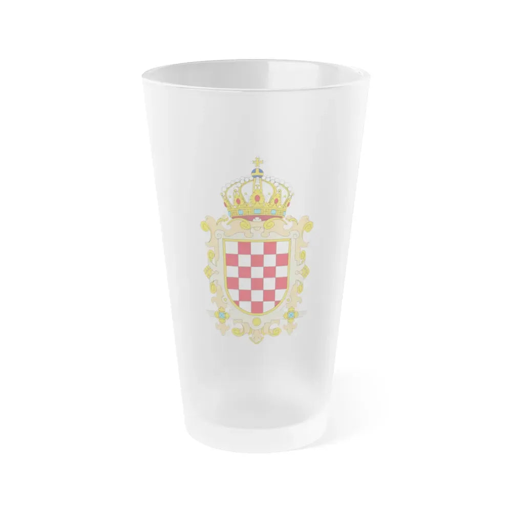 Coat of Arms of Kingdom of Croatia - Frosted Pint Glass 16oz Default Title - Go Mug Yourself