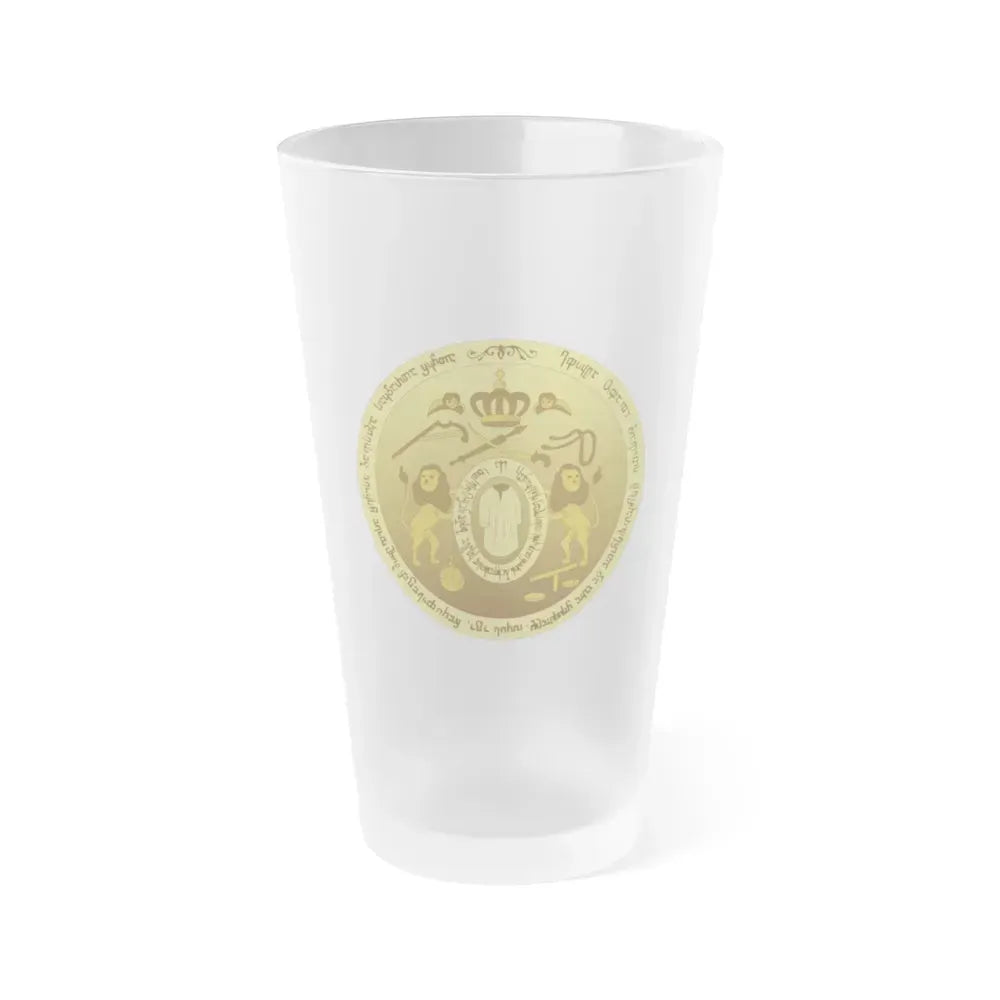 Coat of arms of Kingdom of Kartli-Kakheti - Frosted Pint Glass 16oz 16oz Frosted - Go Mug Yourself