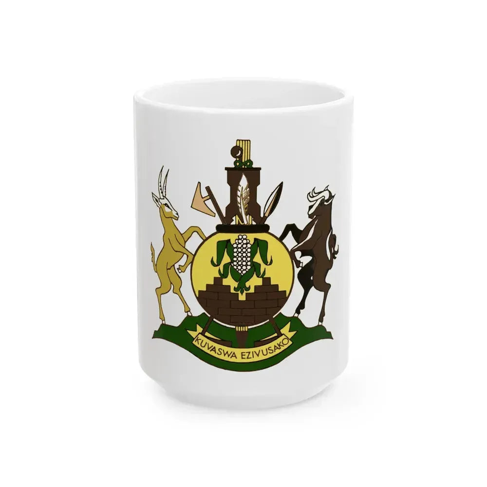 Coat of arms of KwaNdebele - White Coffee Mug 15oz - Go Mug Yourself