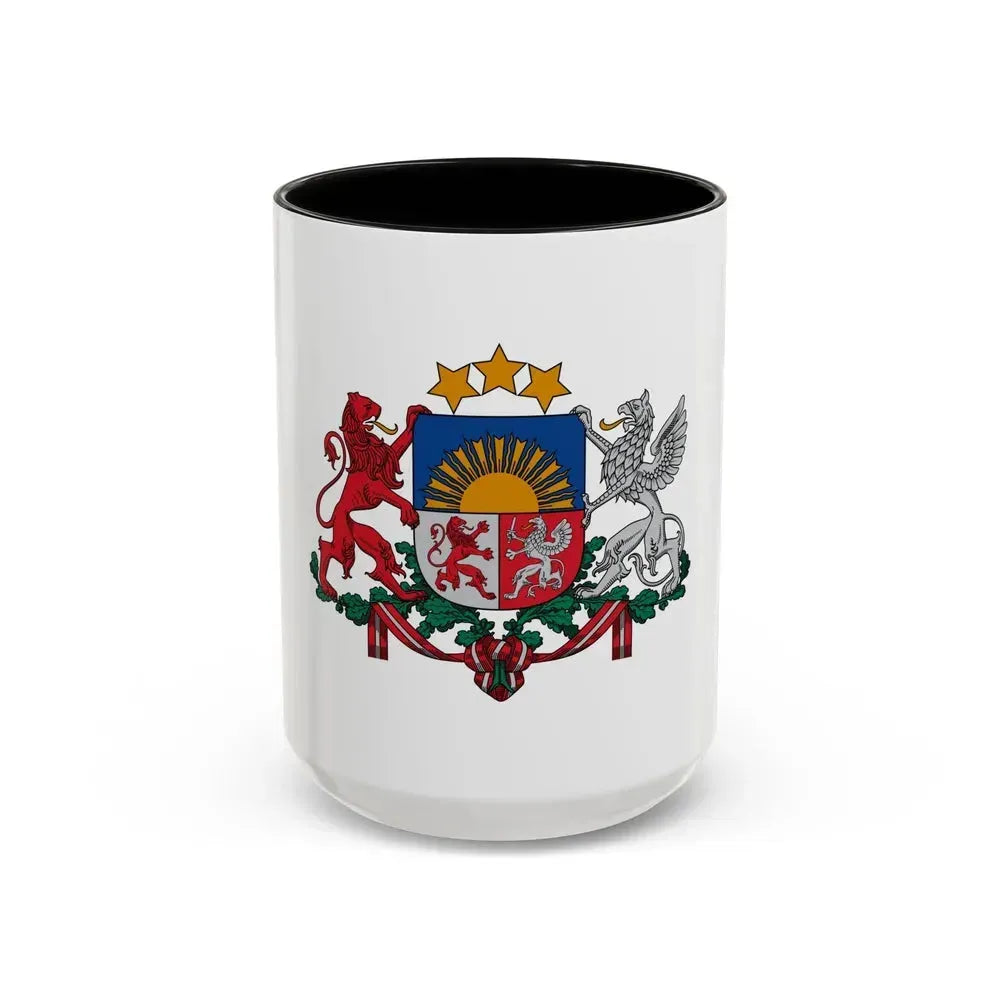 Coat of arms of Latvia - Accent Coffee Mug 15oz Black - Go Mug Yourself
