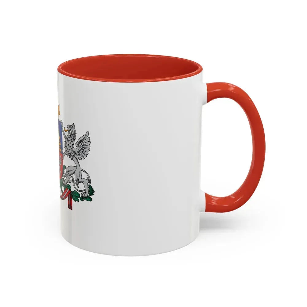 Coat of arms of Latvia - Accent Coffee Mug - Go Mug Yourself