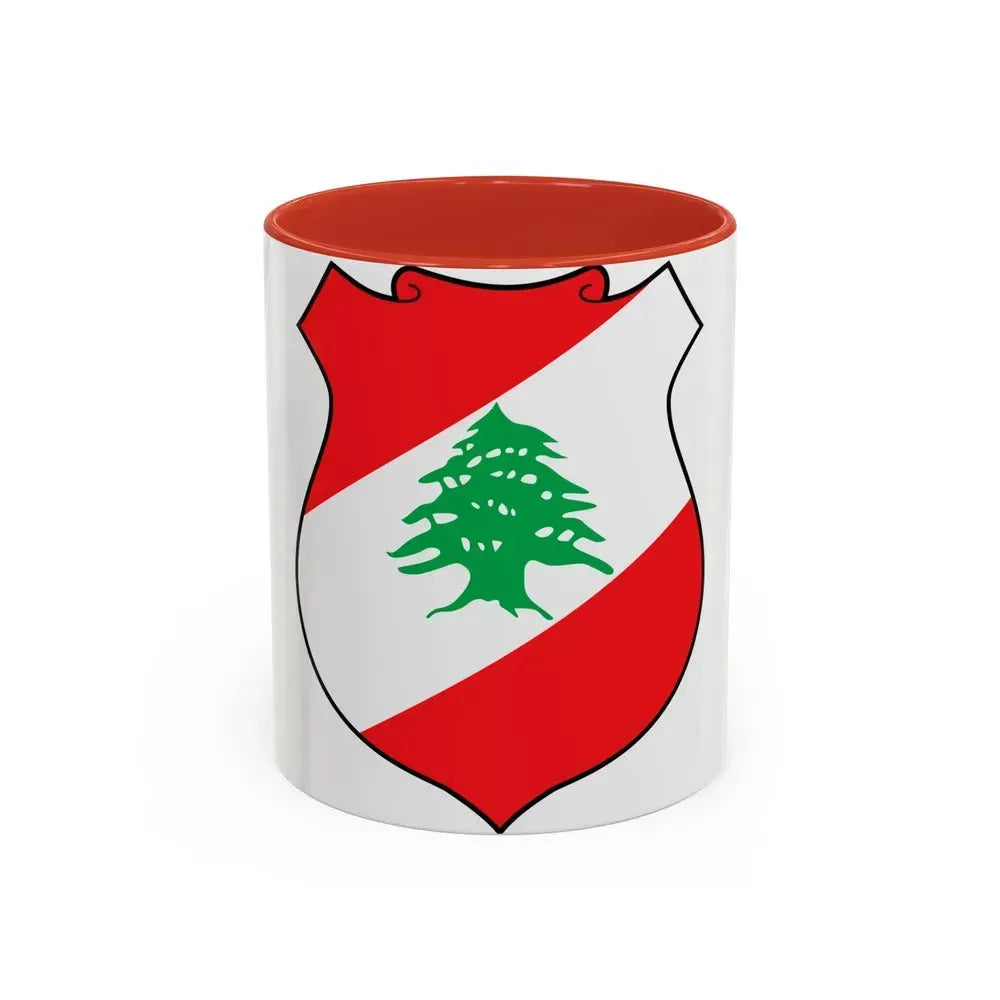 Coat of arms of Lebanon - Accent Coffee Mug 11oz Red - Go Mug Yourself