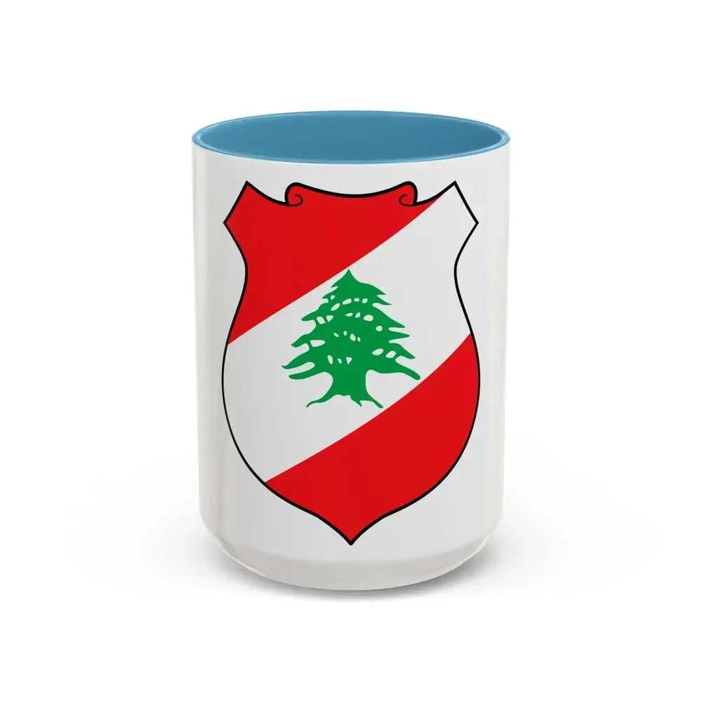 Coat of arms of Lebanon - Accent Coffee Mug 15oz Light Blue - Go Mug Yourself