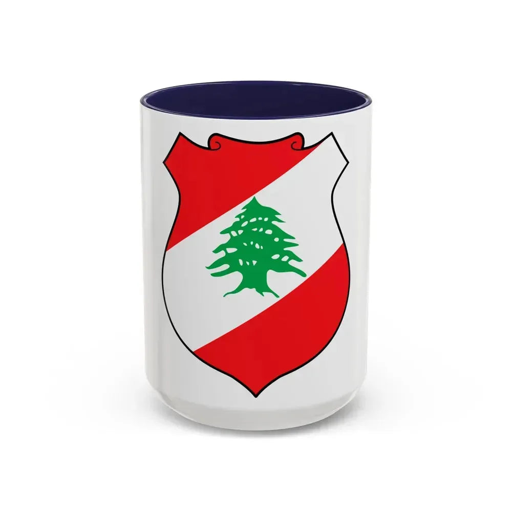 Coat of arms of Lebanon - Accent Coffee Mug 15oz Navy - Go Mug Yourself