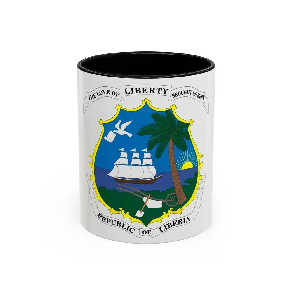 Coat of arms of Liberia - Accent Coffee Mug 11oz Black - Go Mug Yourself