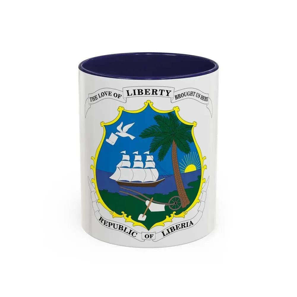Coat of arms of Liberia - Accent Coffee Mug 11oz Navy - Go Mug Yourself