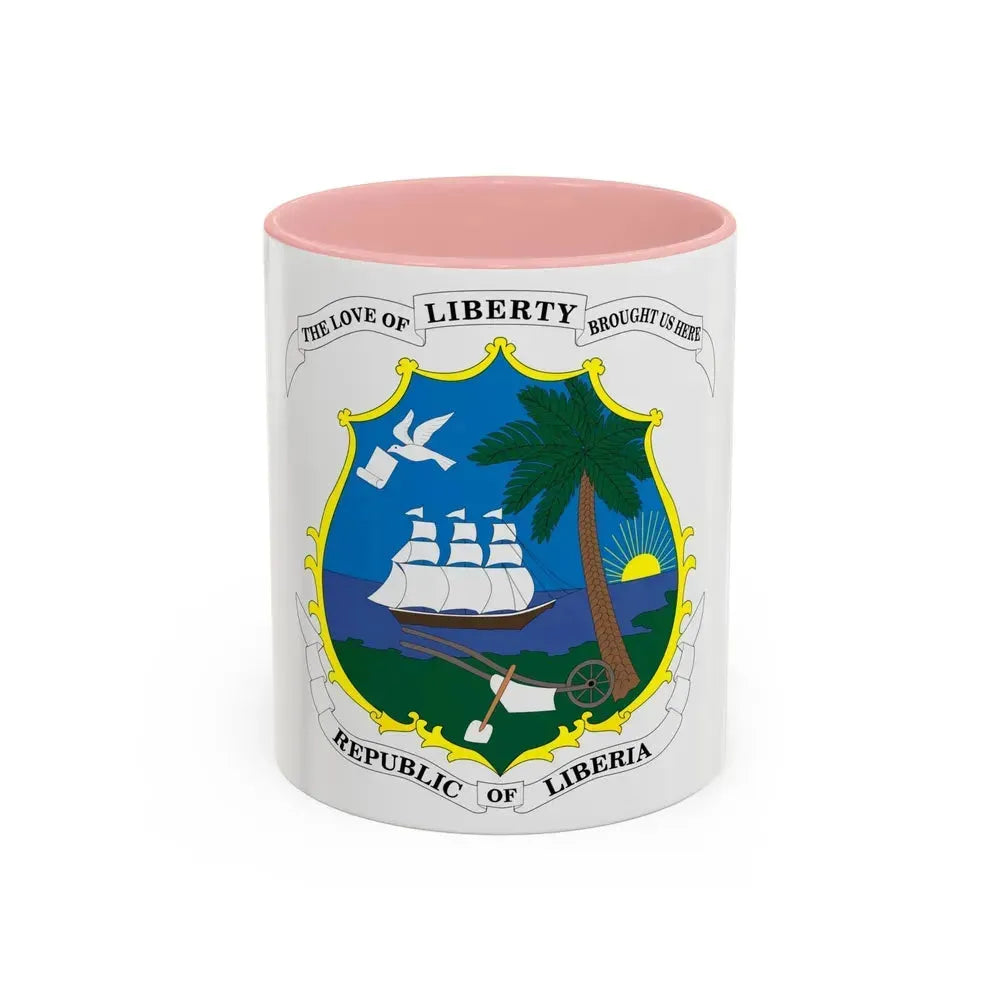Coat of arms of Liberia - Accent Coffee Mug 11oz Pink - Go Mug Yourself