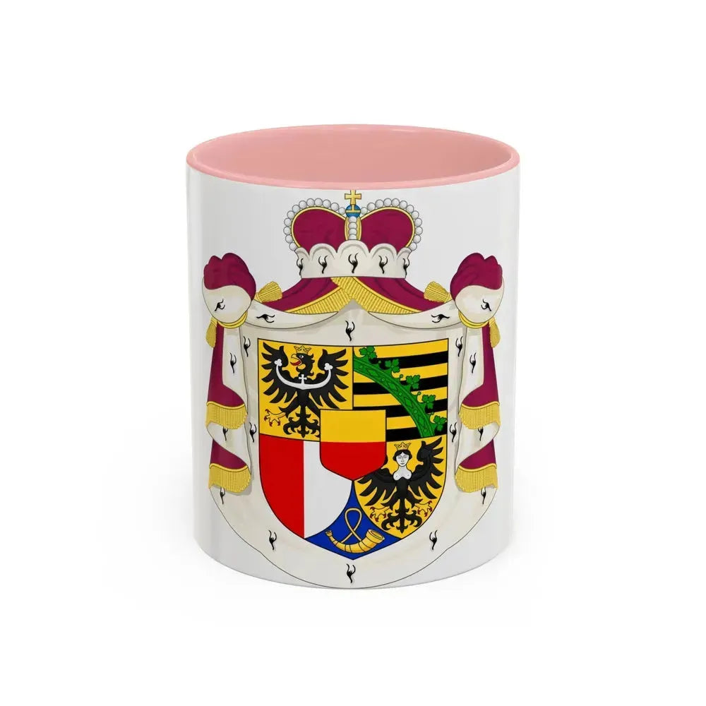 Coat of arms of Liechtenstein - Accent Coffee Mug 11oz Pink - Go Mug Yourself