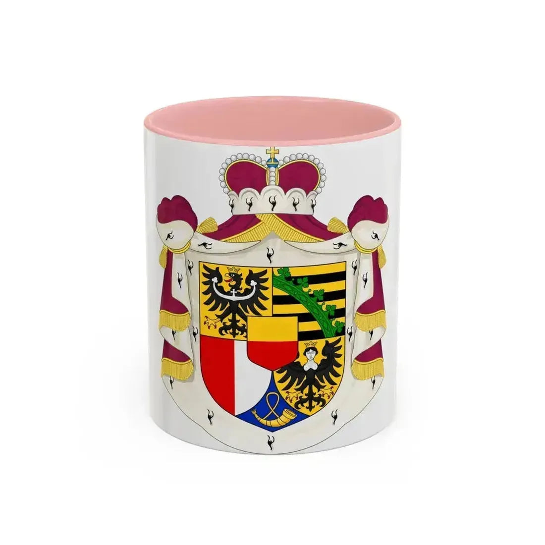 Coat of arms of Liechtenstein - Accent Coffee Mug 11oz Pink - Go Mug Yourself