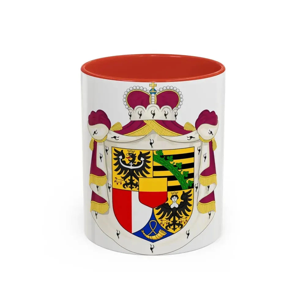 Coat of arms of Liechtenstein - Accent Coffee Mug 11oz Red - Go Mug Yourself