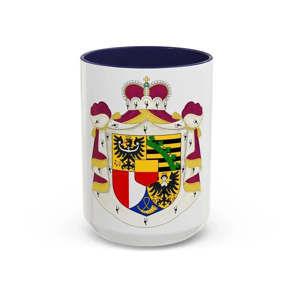 Coat of arms of Liechtenstein - Accent Coffee Mug 15oz Navy - Go Mug Yourself