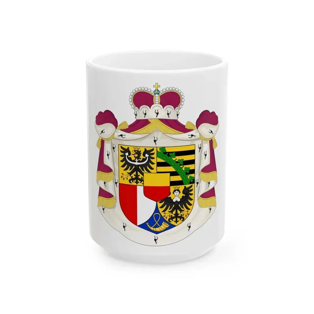 Coat of arms of Liechtenstein - White Coffee Mug 15oz - Go Mug Yourself