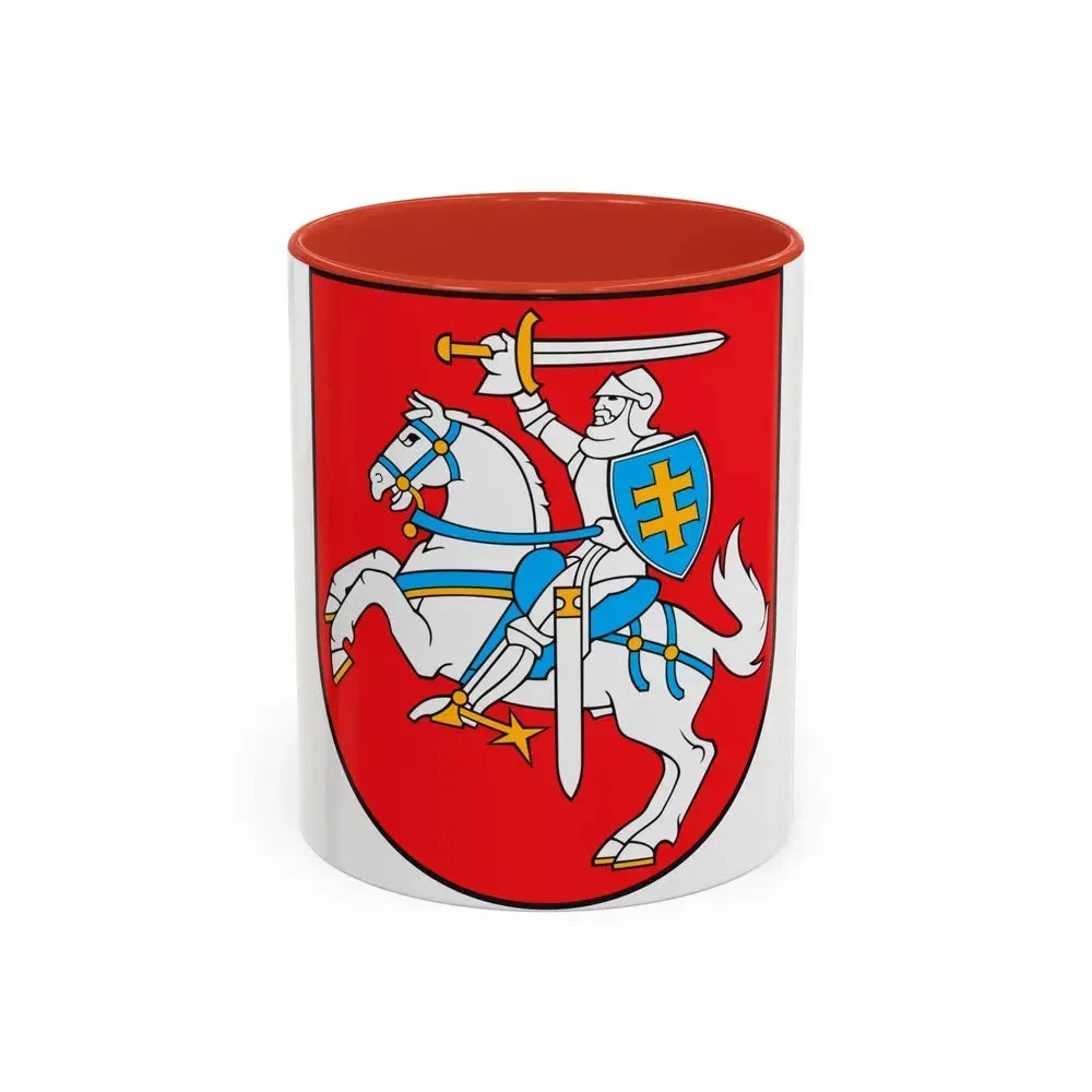 Coat of arms of Lithuania - Accent Coffee Mug 11oz Red - Go Mug Yourself