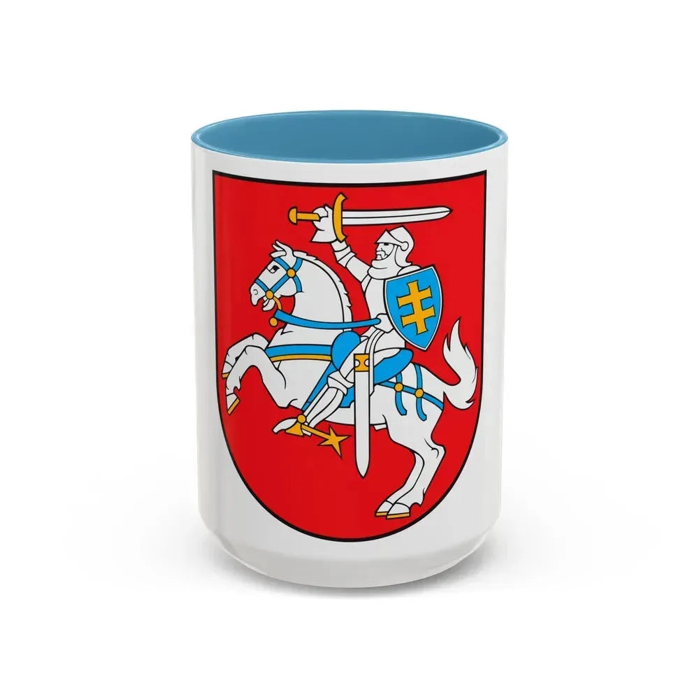 Coat of arms of Lithuania - Accent Coffee Mug 15oz Light Blue - Go Mug Yourself