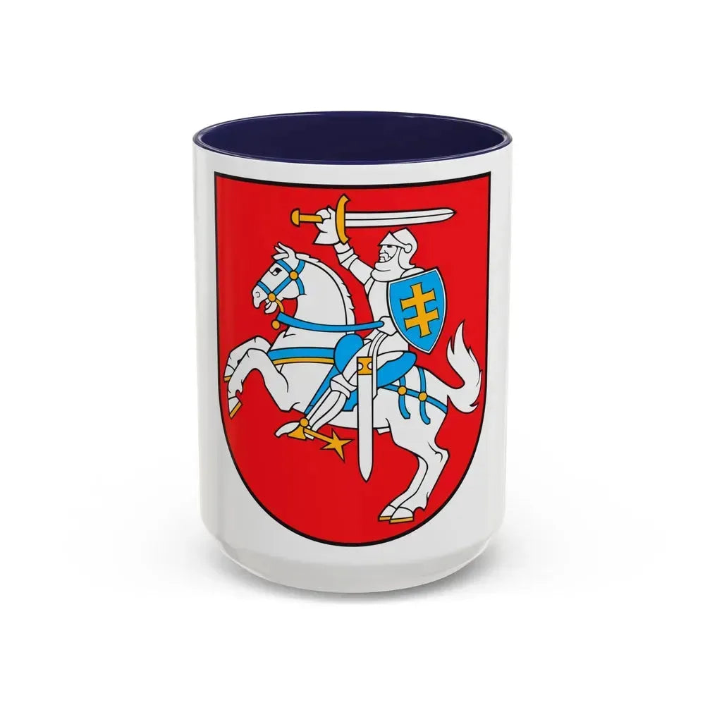 Coat of arms of Lithuania - Accent Coffee Mug 15oz Navy - Go Mug Yourself