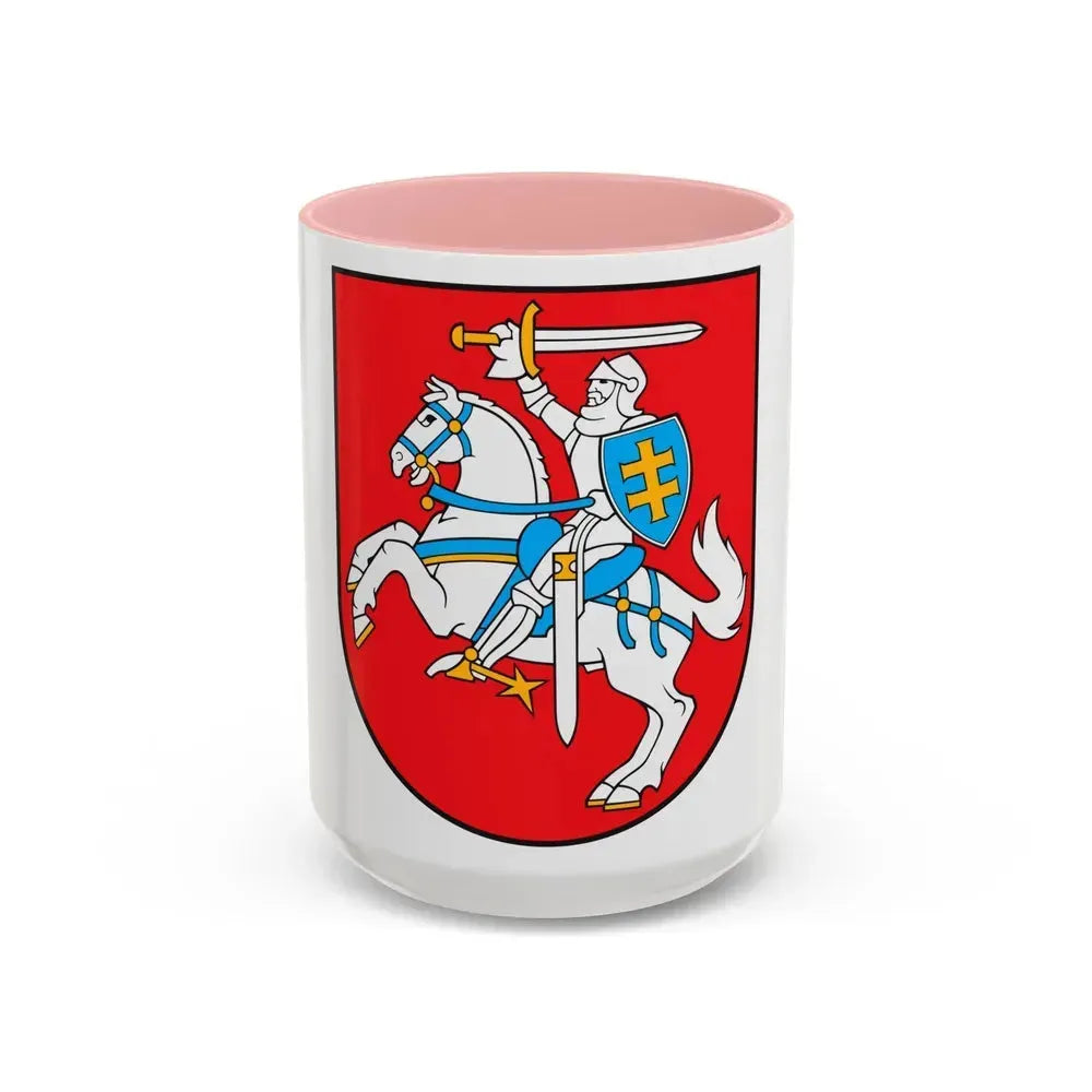 Coat of arms of Lithuania - Accent Coffee Mug 15oz Pink - Go Mug Yourself