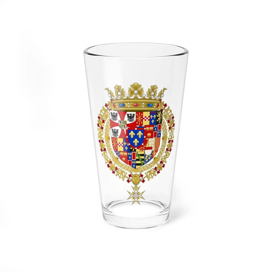 Coat of Arms of Ludovic Gonzague duke of Nevers and Rethel (Italy) (Coat of Arms) Pint Glass 16oz 16oz - Go Mug Yourself